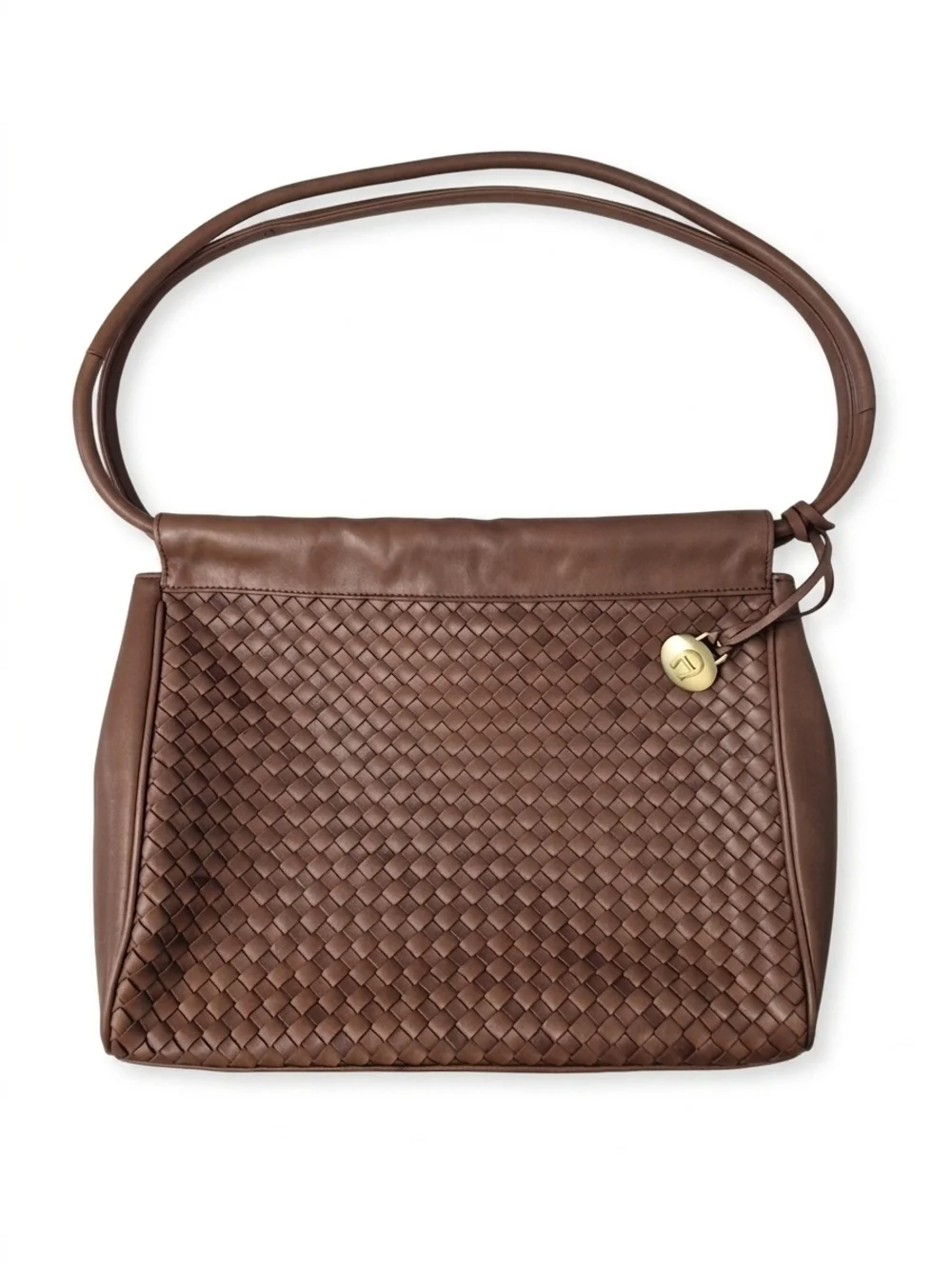 Vtg 90s Etienne Aigner Woven Leather Purse Cognac Brown Intrecciato